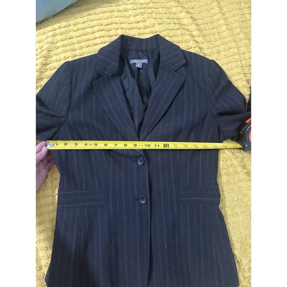 Women’s Navy Blue Striped Blazer Dress Suit Jacket Apt9 Stretch Size 6 - Picture 3 of 13
